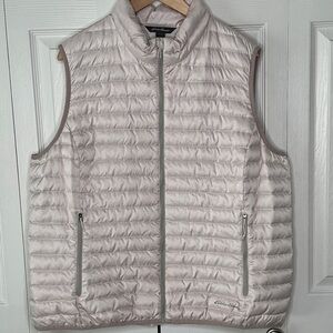 Eddie Bauer Women's XXL Light Blush or Beige Quilted Hybrid Vest NWOT